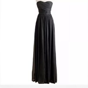 J. Crew Silk Strapless Dark Brown Bridesmaid Dress